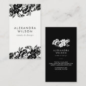 白黒のフローラアクモダンセント 名刺 (正面/裏面)