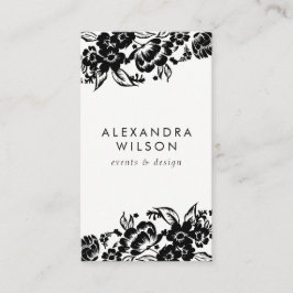 白黒のフローラアクモダンセント 名刺