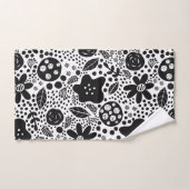 白黒のフローラタオルセット バスタオルセット (ハンドタオル)