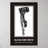 白黒のフローラ脚やる気を起こさせる ポスター (正面)