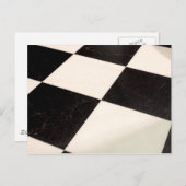 白黒のフ市松模様にロア ポストカード (正面/裏面)