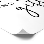 白黒のブライダルシャワーカーミニマルドとギフト ポスター (角)