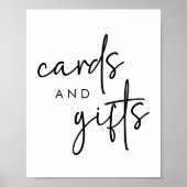 白黒のブライダルシャワーカーミニマルドとギフト ポスター (正面)