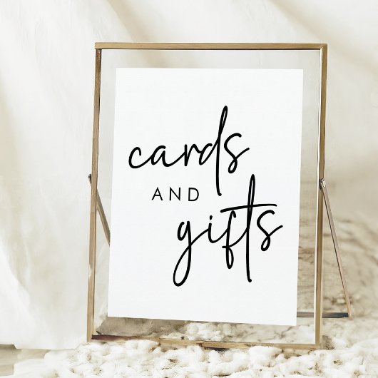 白黒のブライダルシャワーカーミニマルドとギフト ポスター