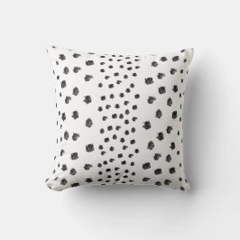 白黒のブラシの点 クッション