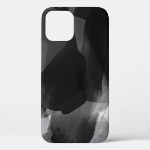 白黒のブラシ絵を描抽象芸術背景 iPhone 12ケース