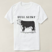 白黒のブルおもしろいシャツ Tシャツ (デザイン正面)