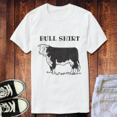 白黒のブルおもしろいシャツ Tシャツ