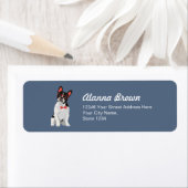 白黒のブルドッグを引っ張フランスのる ラベル (インサイチュ)