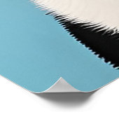 白黒のブルーカラー付き犬 ポスター (角)