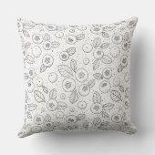 白黒のブルーベリー クッション (裏面)