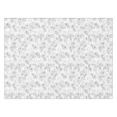 白黒のブルーベリー テーブルクロス (正面(横))