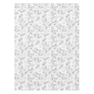 白黒のブルーベリー テーブルクロス