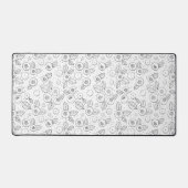 白黒のブルーベリー デスクマット (正面)