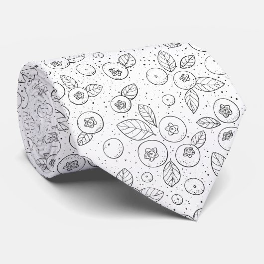 白黒のブルーベリー ネクタイ (ロール)