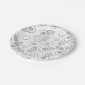 白黒のブルーベリー ペーパープレート (アングル)