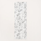 白黒のブルーベリー ヨガマット (正面)