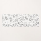 白黒のブルーベリー ヨガマット (正面(横))