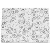 白黒のブルーベリー ラージペーパーバッグ (正面)