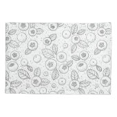 白黒のブルーベリー 枕カバー (裏面-左)