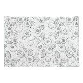 白黒のブルーベリー 枕カバー (裏面-右)