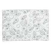 白黒のブルーベリー 枕カバー (正面右)