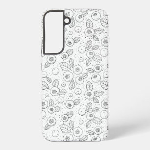 白黒のブルーベリー SAMSUNG GALAXY S22+ケース