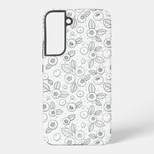 白黒のブルーベリー SAMSUNG GALAXYケース (裏面)