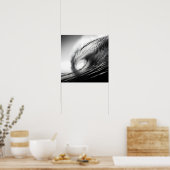 白黒のブレイク海波の写真 ポスター (キッチン)