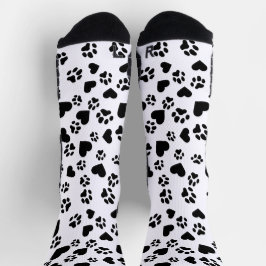 白黒のプリント柄ソックス ソックス
