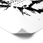 白黒のプリントLeoのポスター ポスター (角)