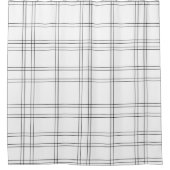 白黒のプレイドミニマルクモダンクリーンなパターン シャワーカーテン (正面)