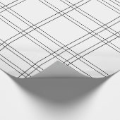 白黒のプレイドミニマルクモダンクリーンなパターン ラッピングペーパー (角)