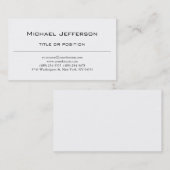 白黒のプレインシンプルスクリプト名刺 名刺 (正面/裏面)