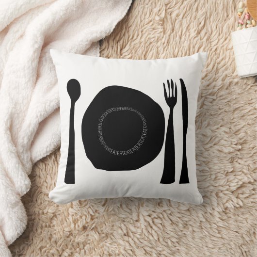 白黒のプレートと器具 クッション (ブランケット)