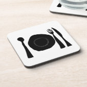 白黒のプレートと器具 コースター (左側)