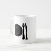 白黒のプレートと器具 コーヒーマグカップ (正面左)