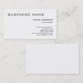 白黒のプレーンシンプルマネージャーの名刺 名刺 (正面/裏面)