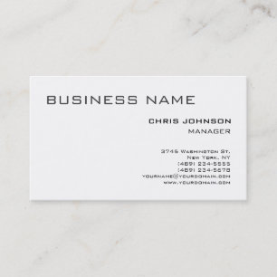 白黒のプレーンシンプルマネージャーの名刺 名刺