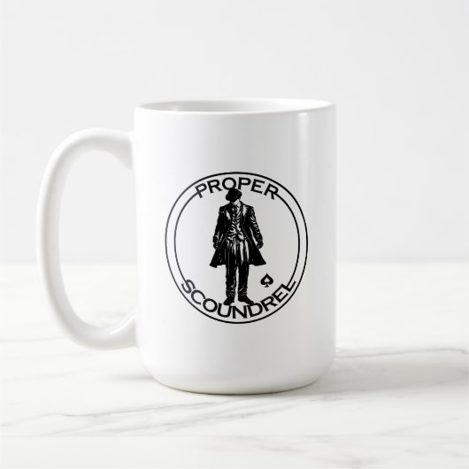 白黒のプロパー・スカウンドル コーヒーマグカップ (左)