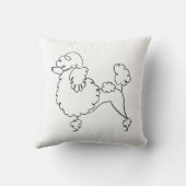 白黒のプードルの落書き クッション (裏面)