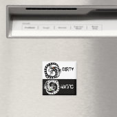 白黒のヘビのドラゴン汚れきれい マグネット (インサイチュ (食洗機))