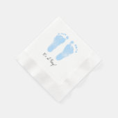 白黒のベビー足跡 縁ありカクテルナプキン (角)