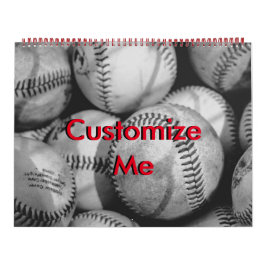 白黒のベースボール カレンダー