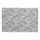 白黒のペイズリーが入った芸術枕 枕カバー (裏面-左)