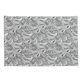 白黒のペイズリーが入った芸術枕 枕カバー (裏面-右)