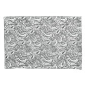 白黒のペイズリーが入った芸術枕 枕カバー (正面左)