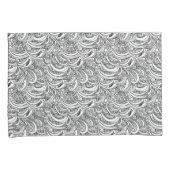 白黒のペイズリーが入った芸術枕 枕カバー (正面右)