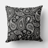 白黒のペイズリーパターン クッション (裏面)