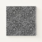 白黒のペイズリーパターン ノートブック (裏面)